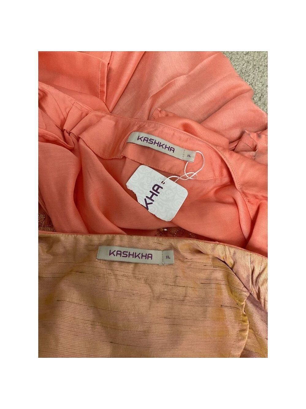 NWOT Kashkha Versatile style two-piece jalabiya Indian wedding outfit orange - Picture 7 of 10
